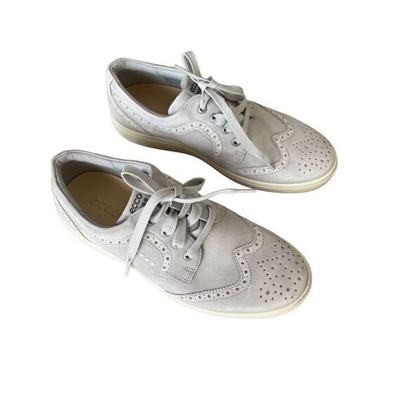 Ecco Mens Gray Wingtip Casual Hybrid Lace Up Golf Sneaker Shoes Size 43 - Picture 2 of 9